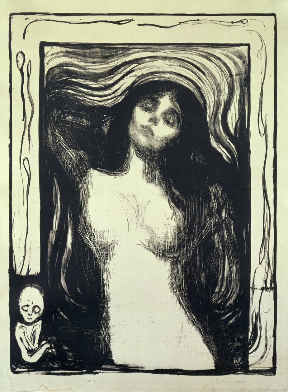 Madonna, szerető nő (fametszet) alkotó: Edvard Munch