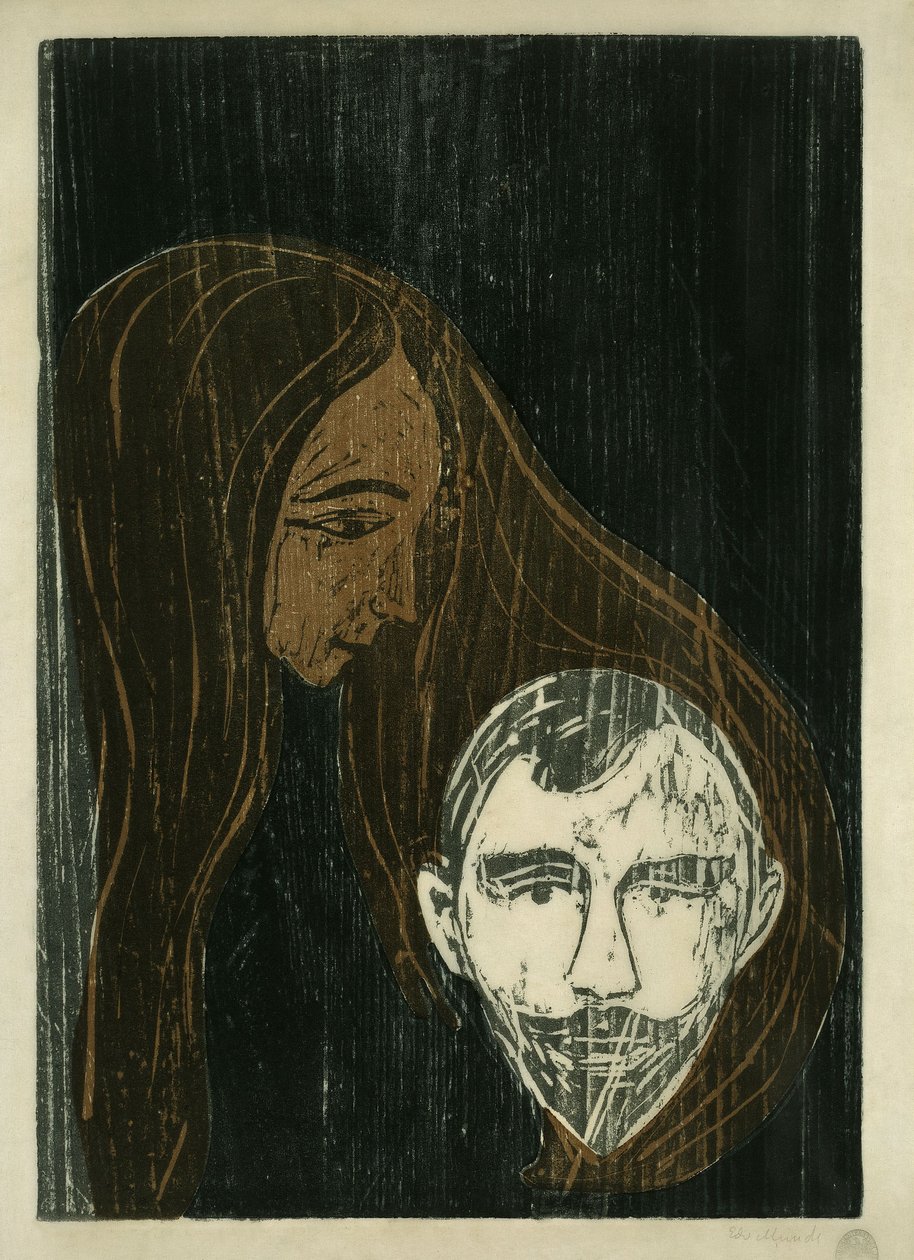 Férfi fej női hajjal alkotó: Edvard Munch