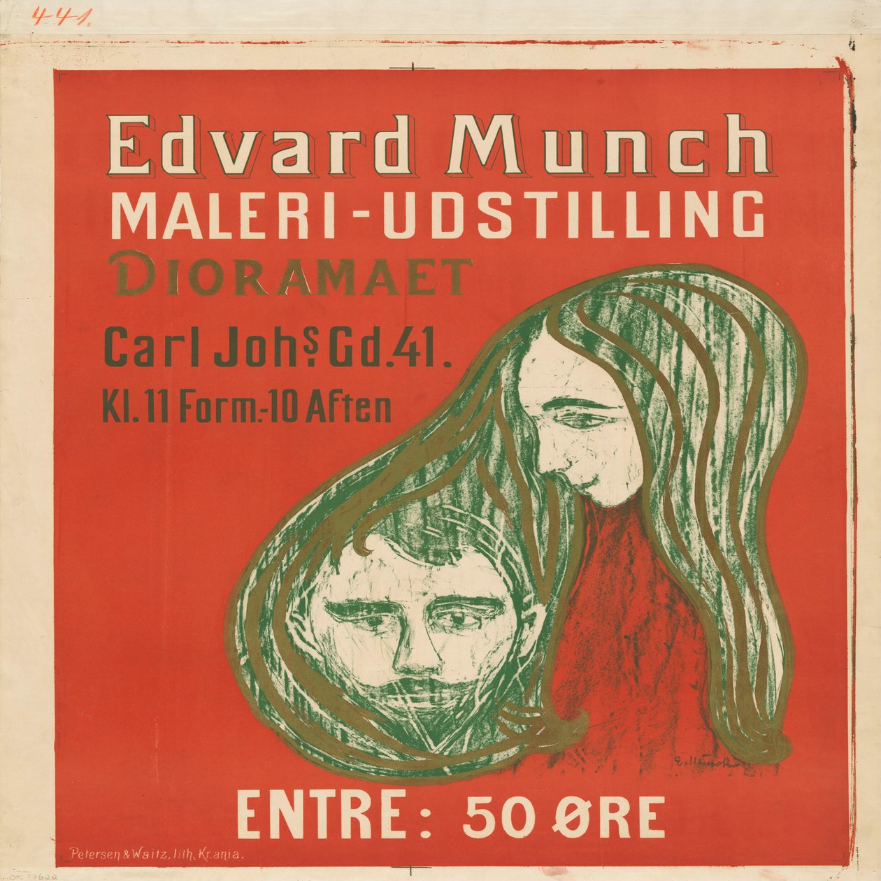 Männerkopf im Frauenhaar alkotó: Edvard Munch