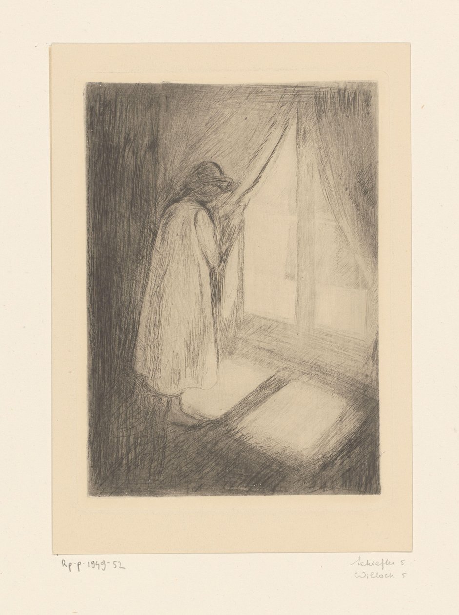 Lány hálóingben az ablaknál A lány az ablaknál (eredeti cím) alkotó: Edvard Munch