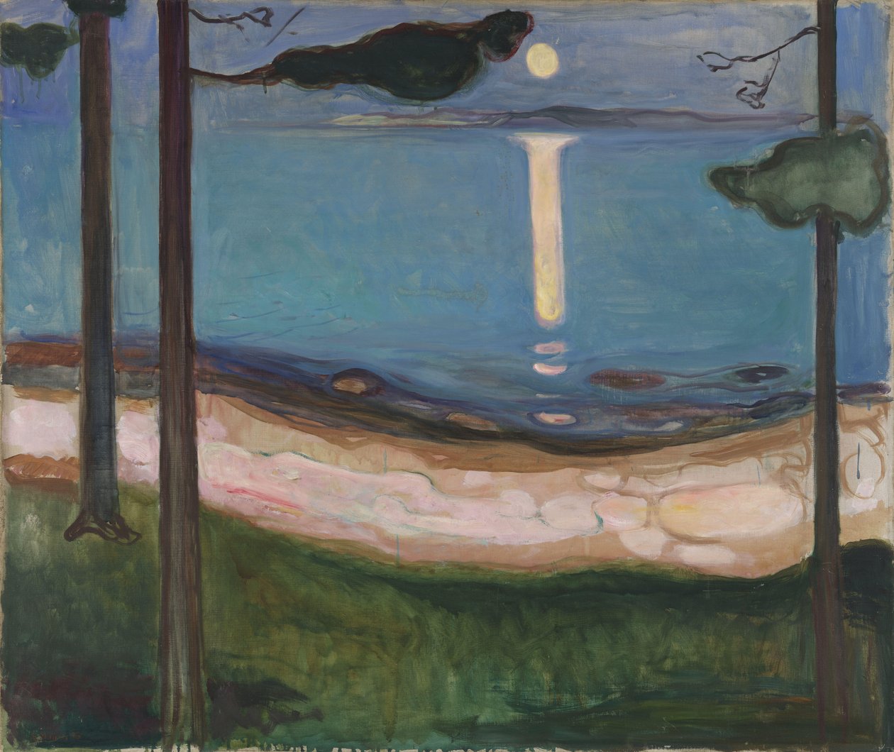 Holdfény északi táj. Edvard Munch (1863-1944) festménye 1895 Dim. 93x110 cm Oslo, Najonal Galleriet alkotó: Edvard Munch