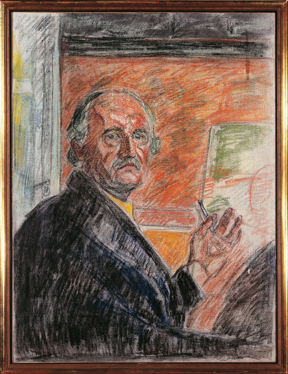 Norvégia, Oslo, Önarckép krétával alkotó: Edvard Munch