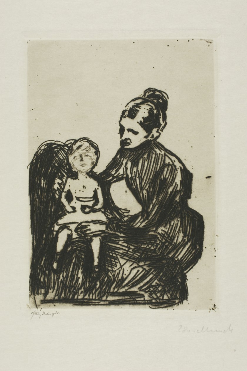 Dajka fiúval/Az anya és a síró gyermek alkotó: Edvard Munch