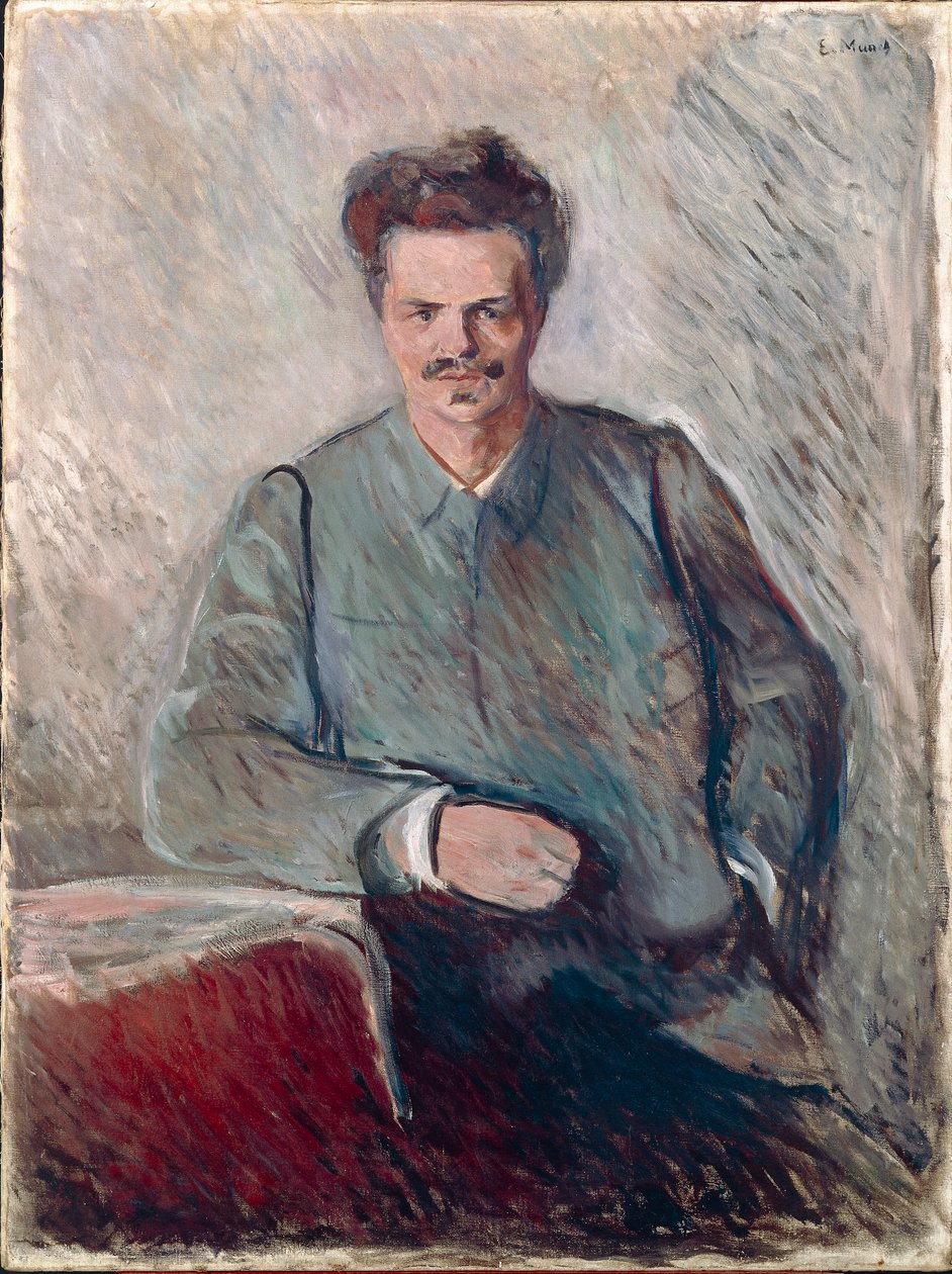 Johan August Strindberg portréja (olaj, vászon) alkotó: Edvard Munch
