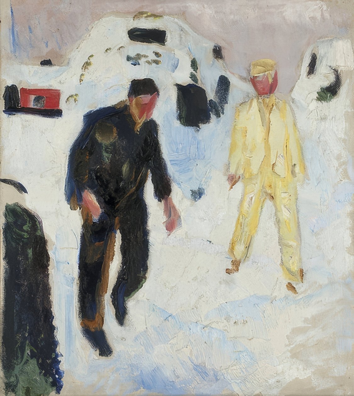 Fekete és sárga ember a hóban. 1910-12 alkotó: Edvard Munch