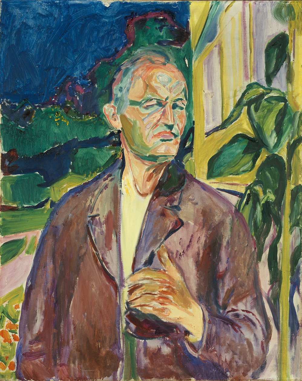 Önarckép a házfal előtt alkotó: Edvard Munch
