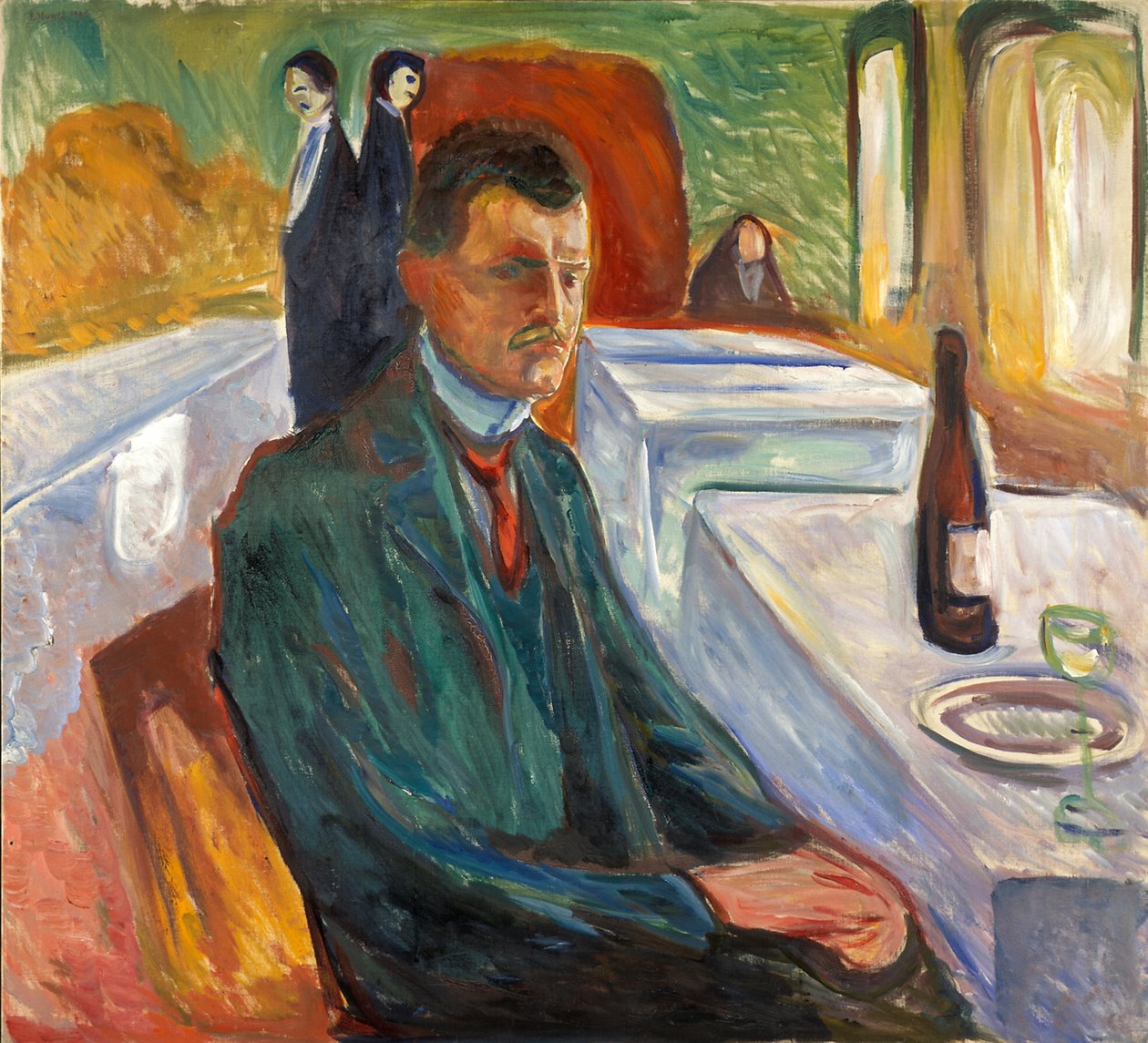 Önarckép egy üveg borral alkotó: Edvard Munch