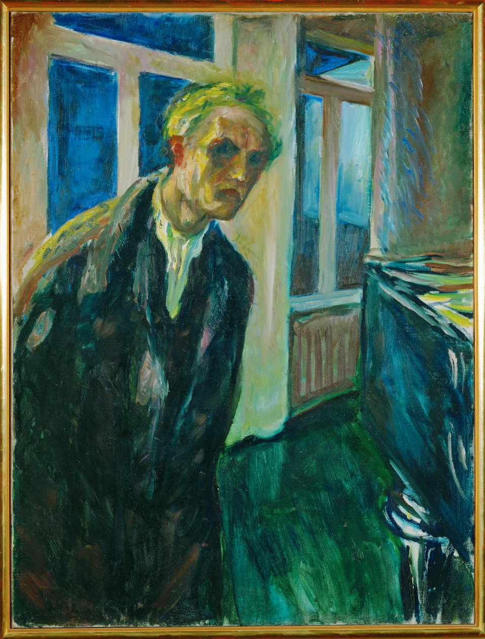 Önarckép. The Night (festmény, vászon) alkotó: Edvard Munch