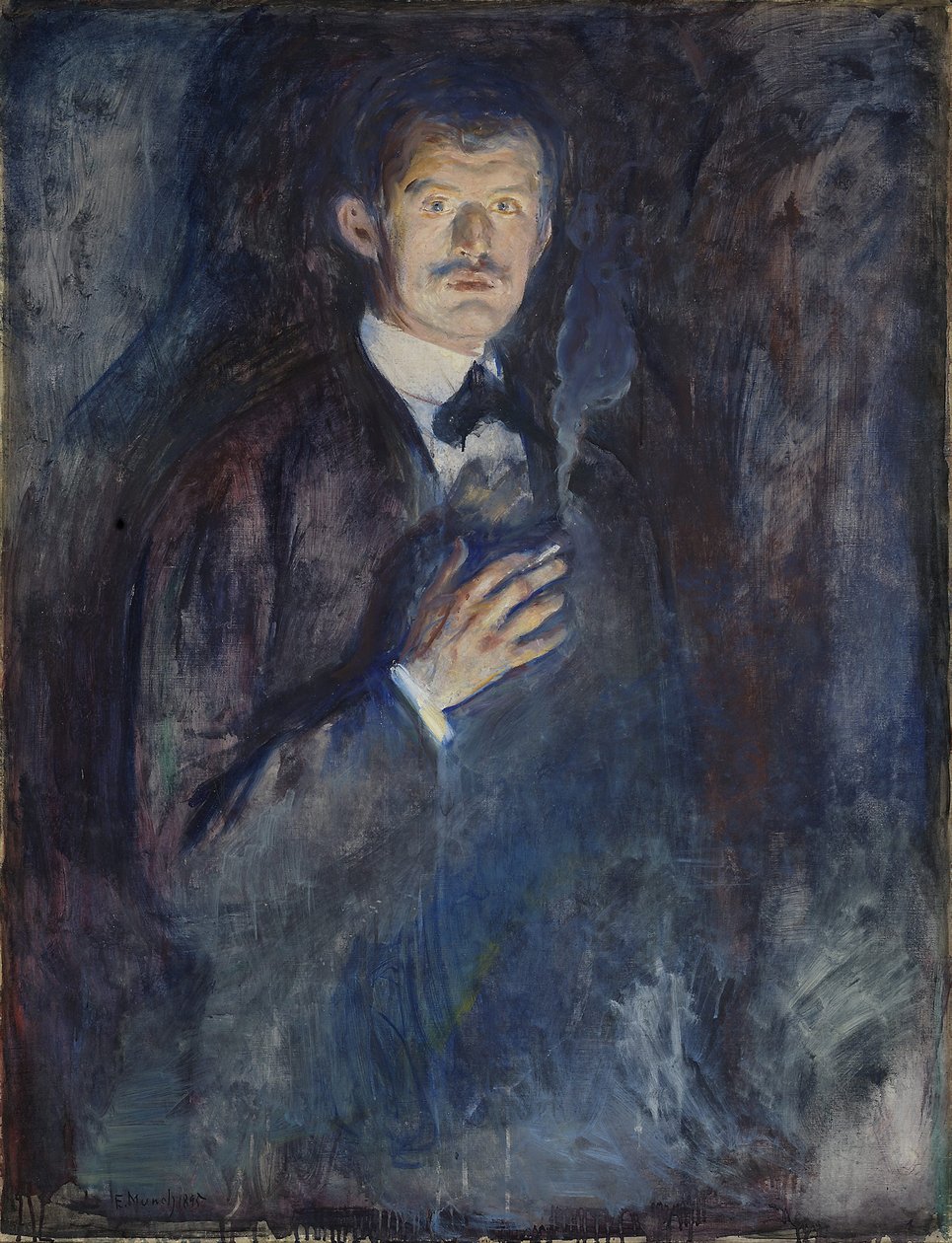 Önarckép cigarettával alkotó: Edvard Munch