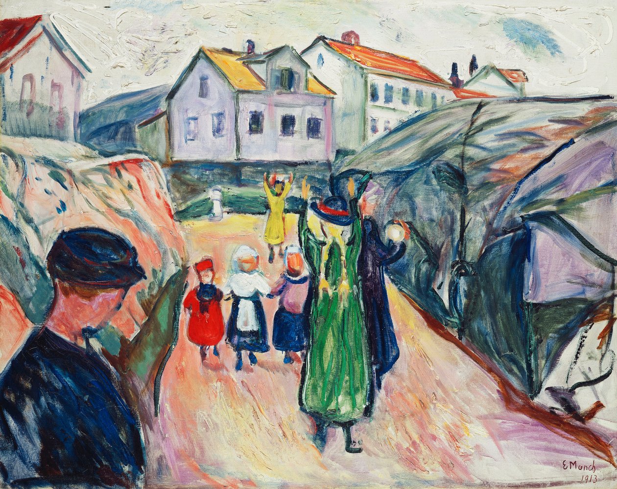 Kragero utca (Gate i Kragero); Dorfstrasse Kragero (Gate i Kragero) alkotó: Edvard Munch