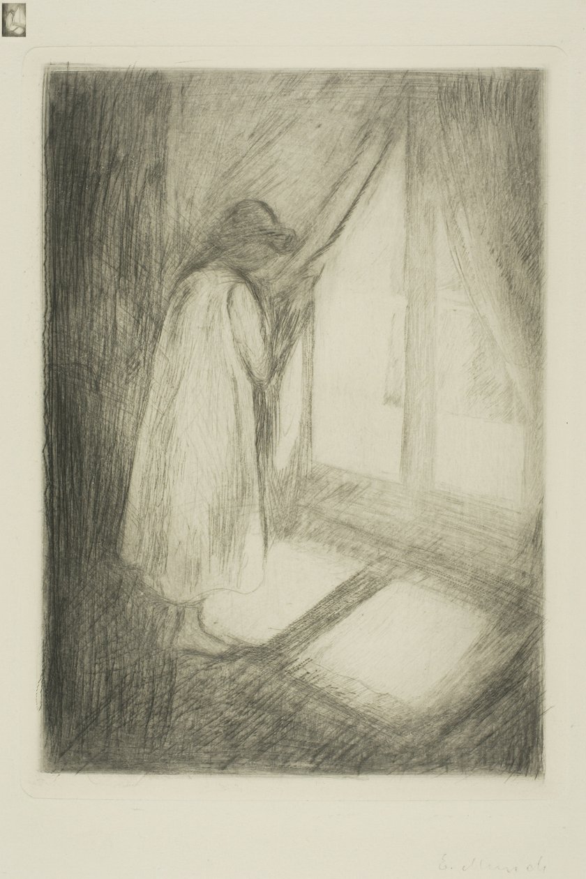A lány az ablaknál alkotó: Edvard Munch