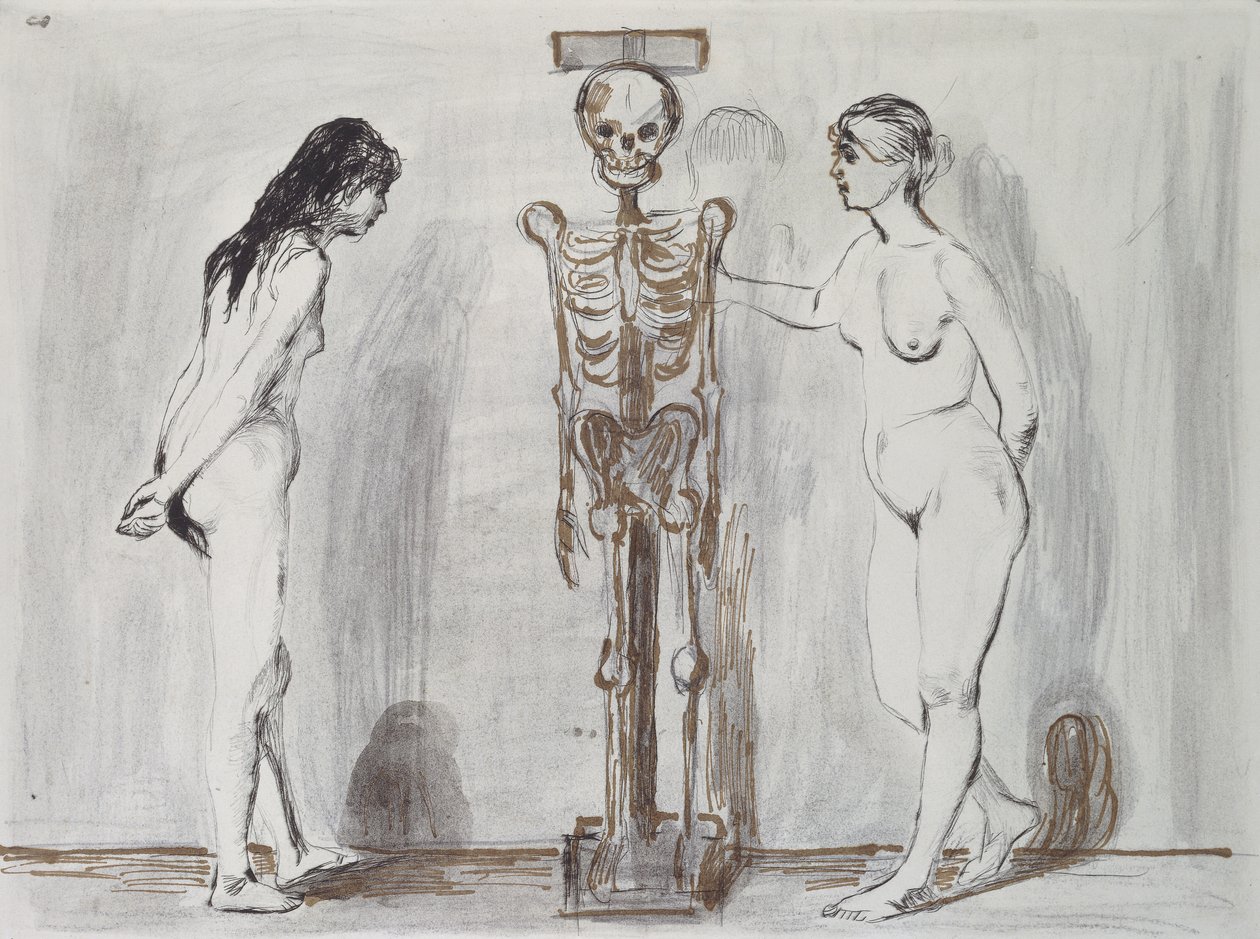 A két lány és a csontváz (Élet és halál); A két leányzó és a csontváz (Élet és halál) alkotó: Edvard Munch