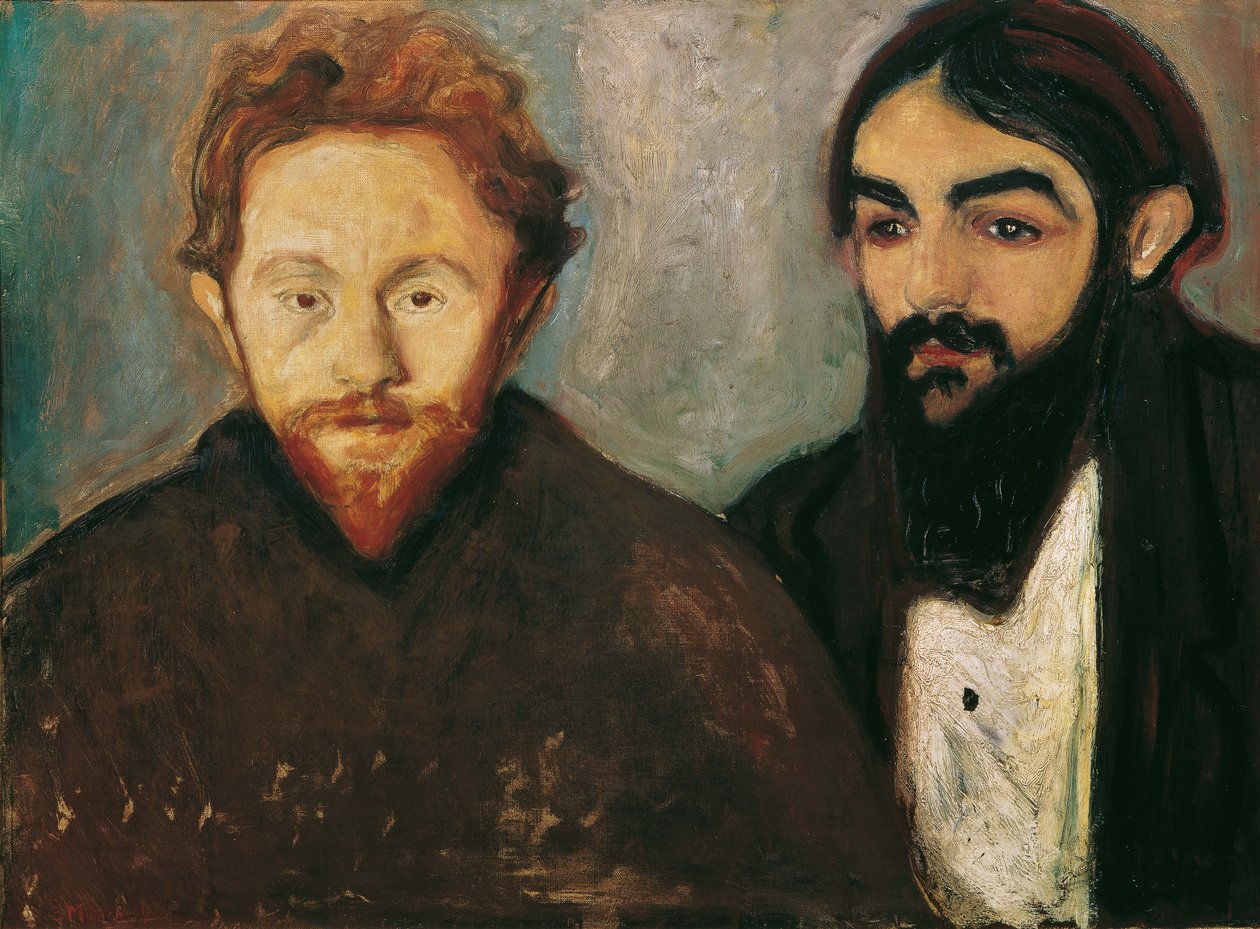Paul Hermann festő és Paul Contard orvos, 1897. alkotó: Edvard Munch