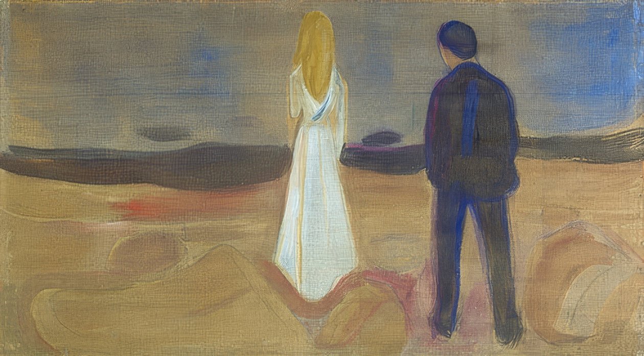 Menneskerhez. De ensomme (Reinhardt-frisen). / Két ember. A magányos (The Reinhardt Frieze). 1906/07 alkotó: Edvard Munch