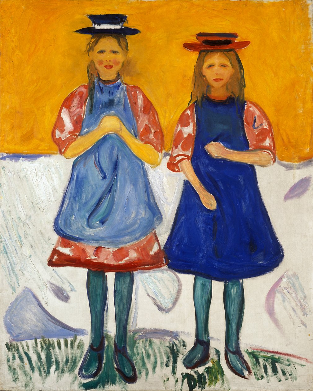 Két kislány kék köténnyel alkotó: Edvard Munch
