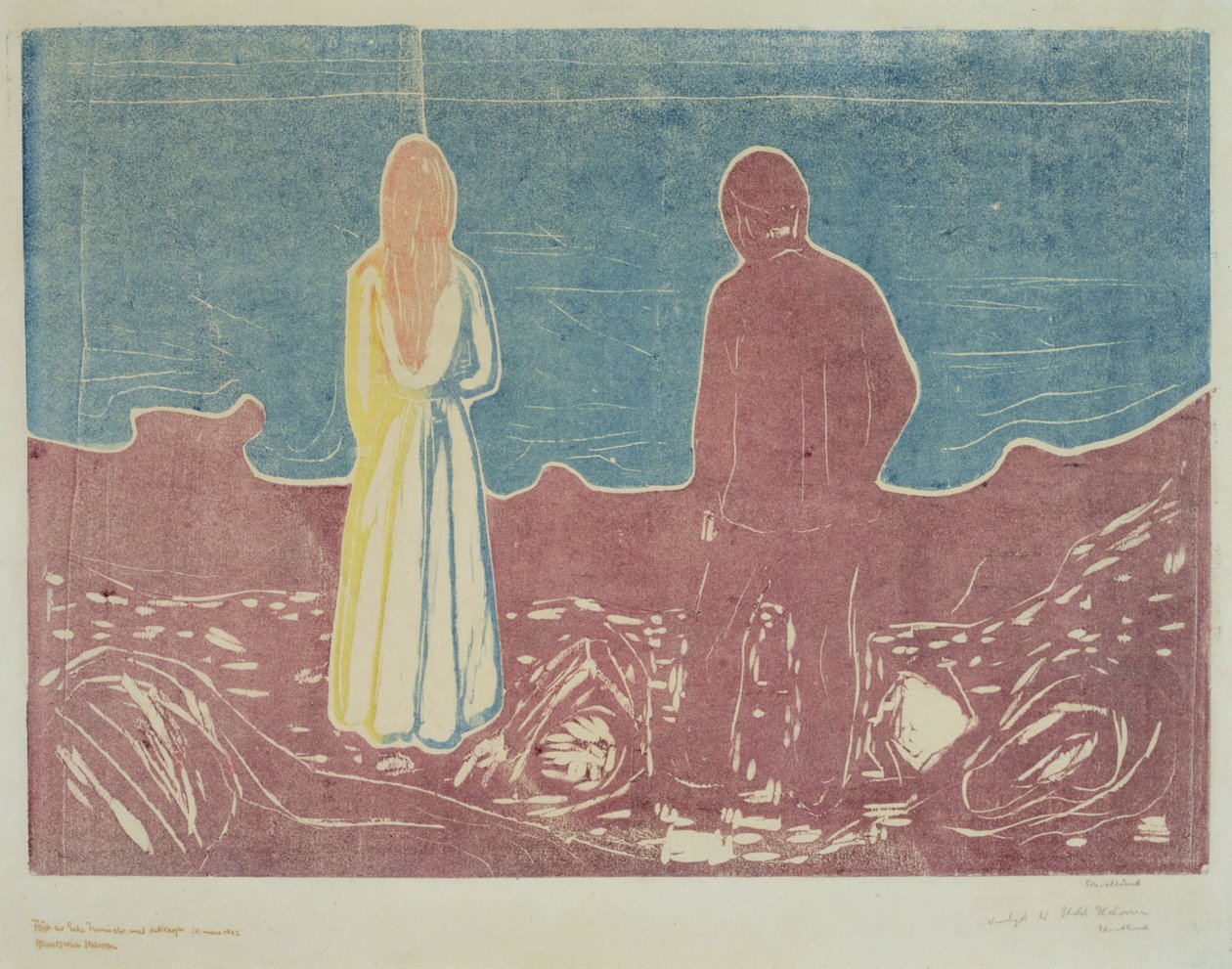 Két ember, 1899 (The Lonely Ones) alkotó: Edvard Munch