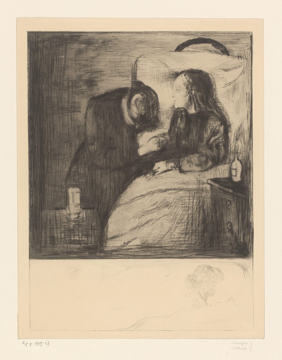 Nő egy beteg gyermek mellett The Sick Child (eredeti cím) alkotó: Edvard Munch