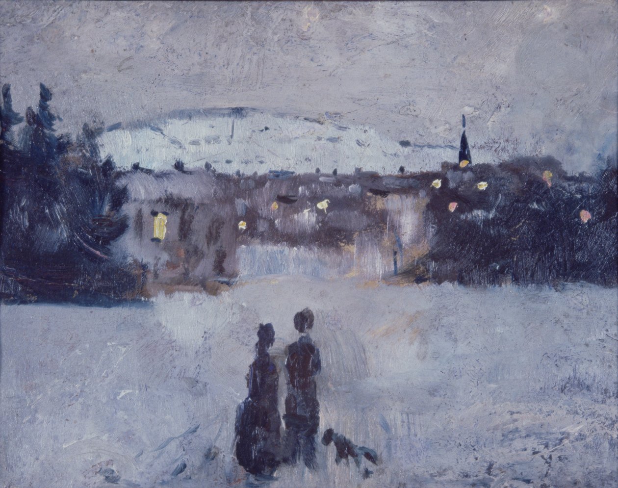 Téli táj alkonyatkor alkotó: Edvard Munch