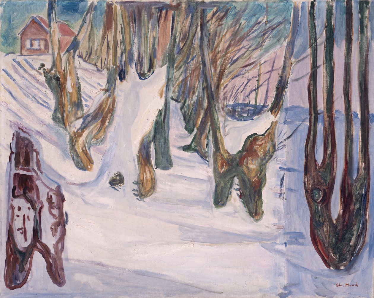 Téli táj házzal alkotó: Edvard Munch