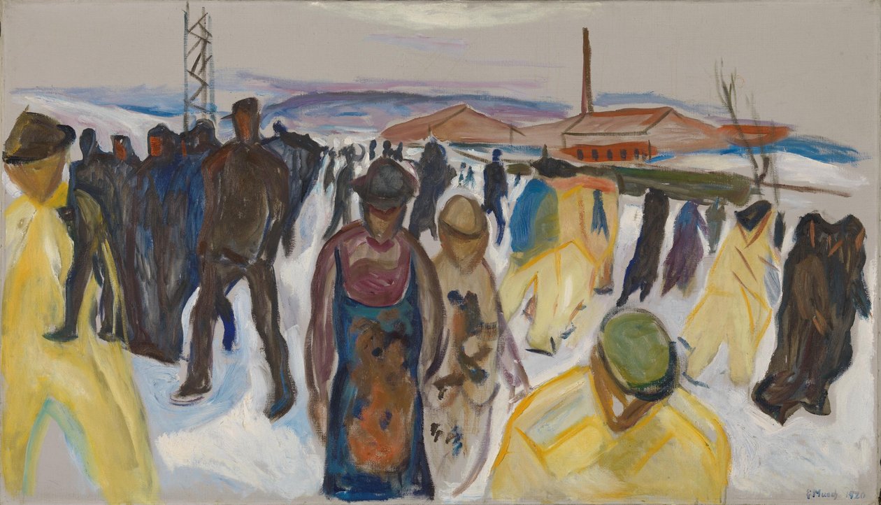 Hazatérő munkások alkotó: Edvard Munch