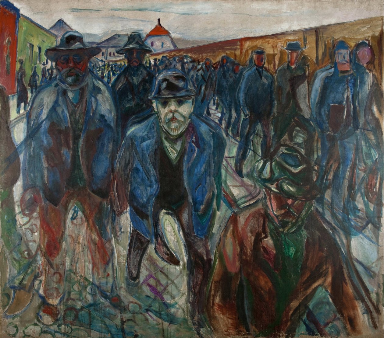 Munkások hazafelé, Munch, Edvard (1863-1944). Olaj, vászon, mérete: 227x201 alkotó: Edvard Munch