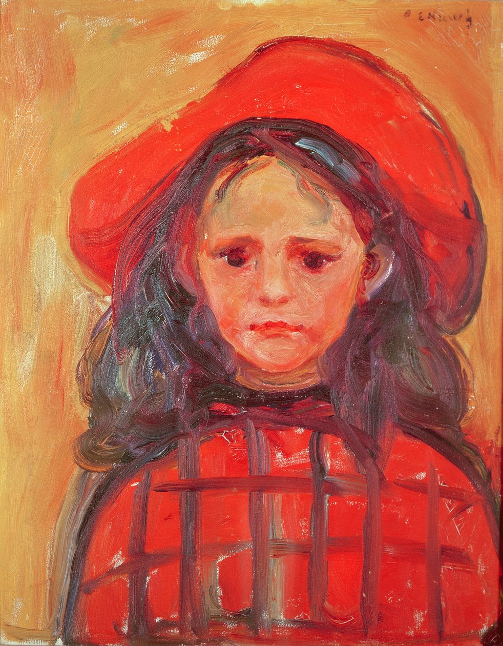 Fiatal lány piros kalapban alkotó: Edvard Munch