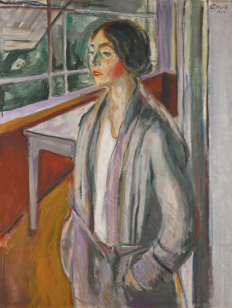 Fiatal nő a verandán alkotó: Edvard Munch