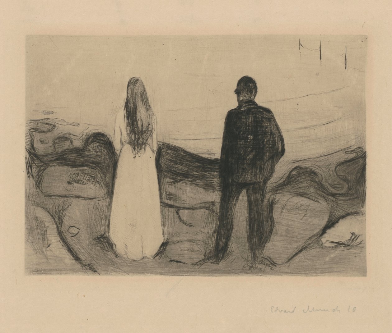 Két ember (A magányosak) alkotó: Edvard Munch