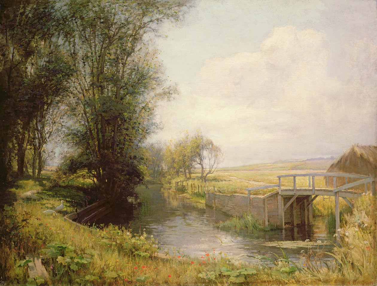 Jelenet Oxfordshire-ben alkotó: Edward Archibald Brown