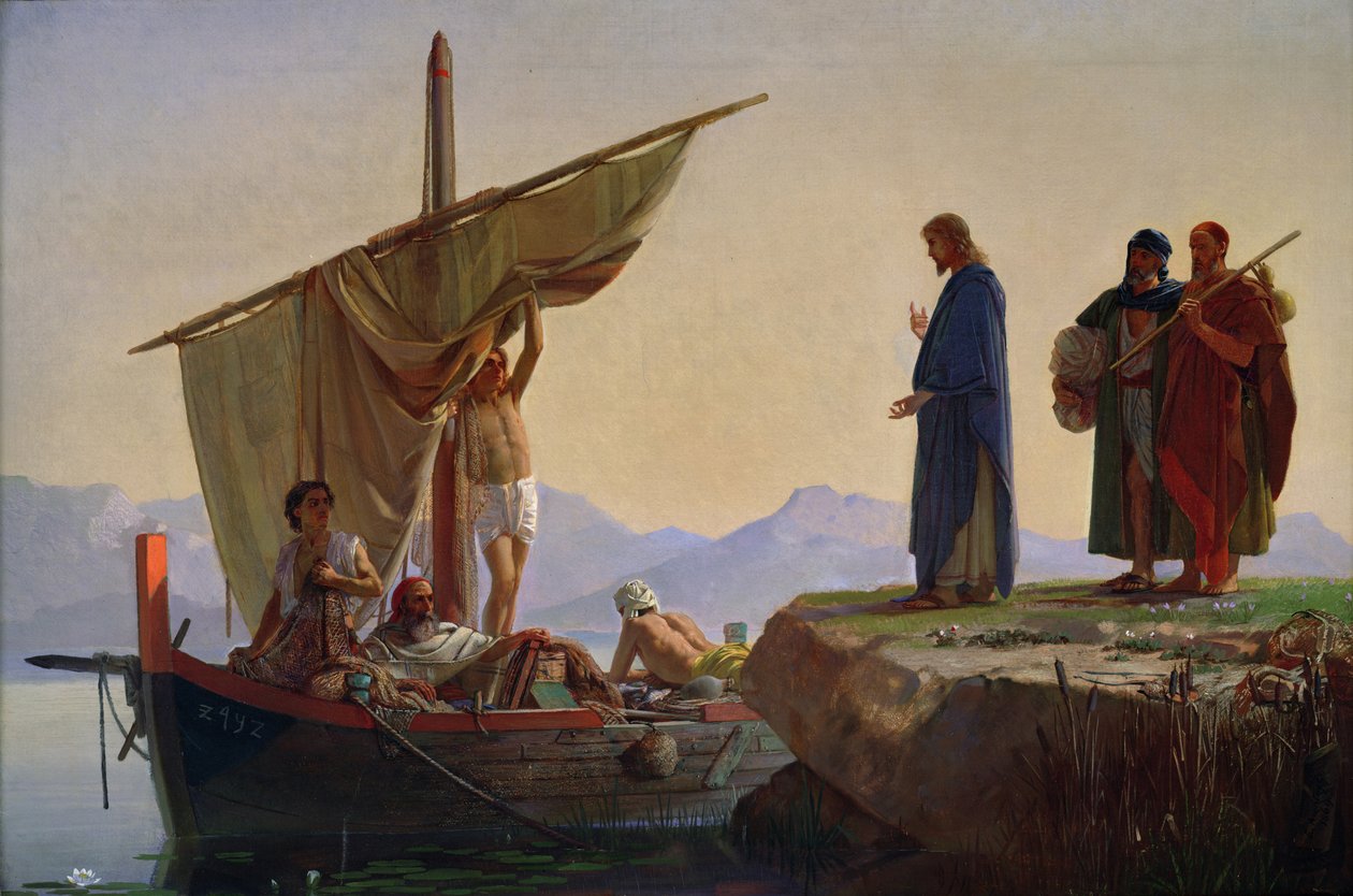 Krisztus Jakab és János apostolokat hívja, 1869 alkotó: Edward A. Armitage