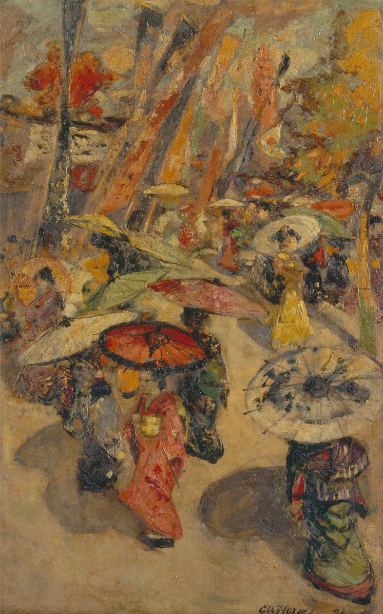 Street Scene, Tokió alkotó: Edward Atkinson Hornel