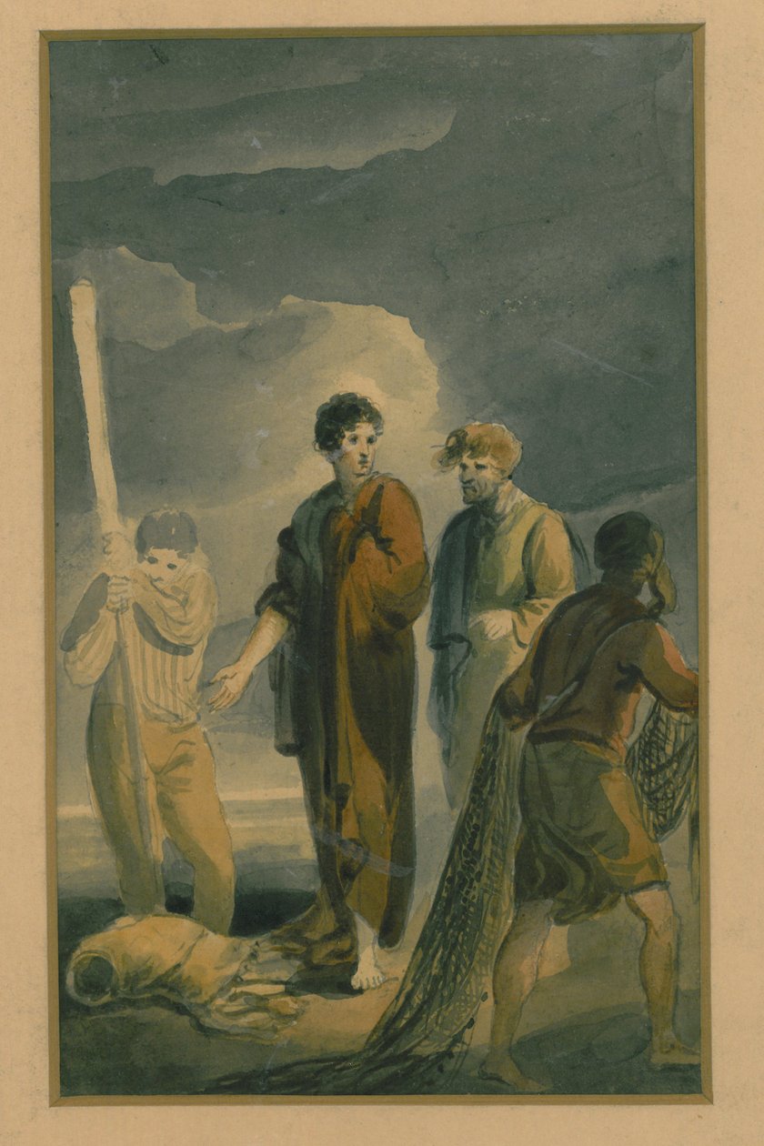 Jelenet a „Periklész, Tírusz hercege” című filmből, 1790-1819 körül alkotó: Edward Bird