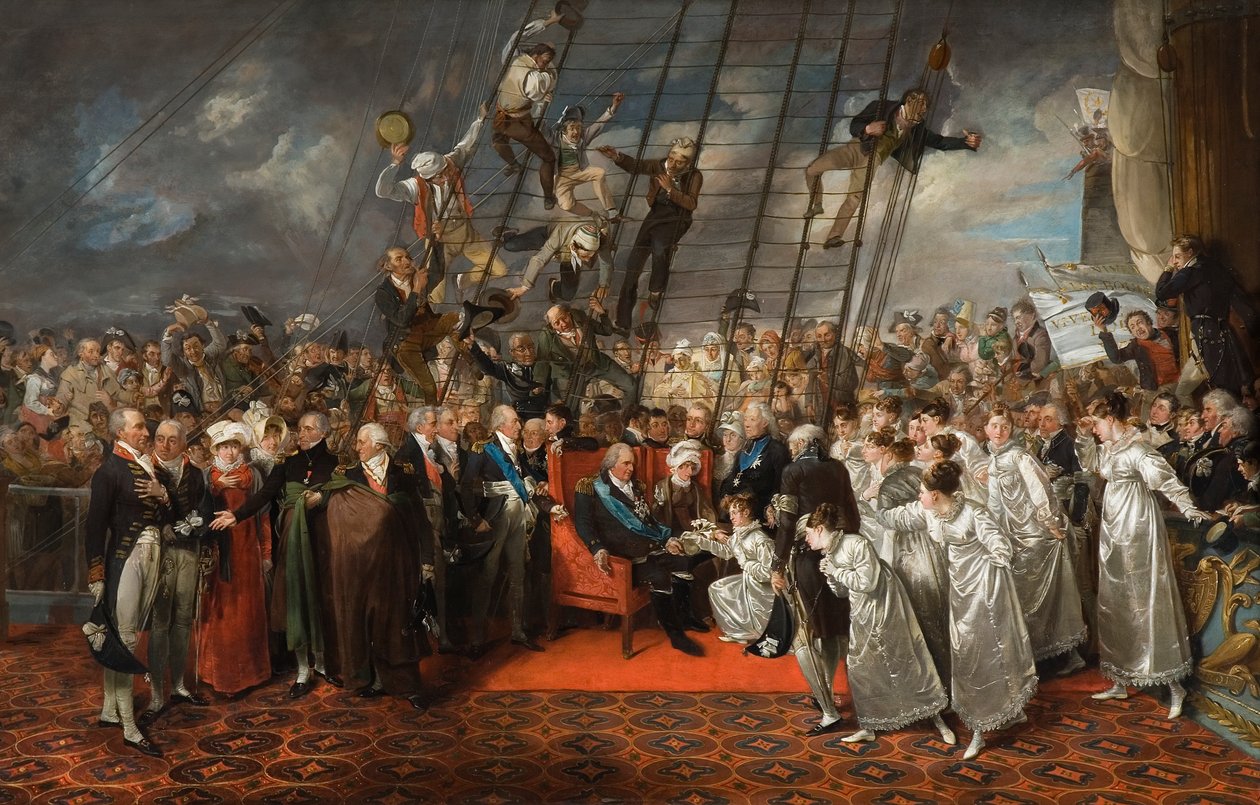 XVIII. Lajos érkezése Calais-ba, 1792-1819 alkotó: Edward Bird