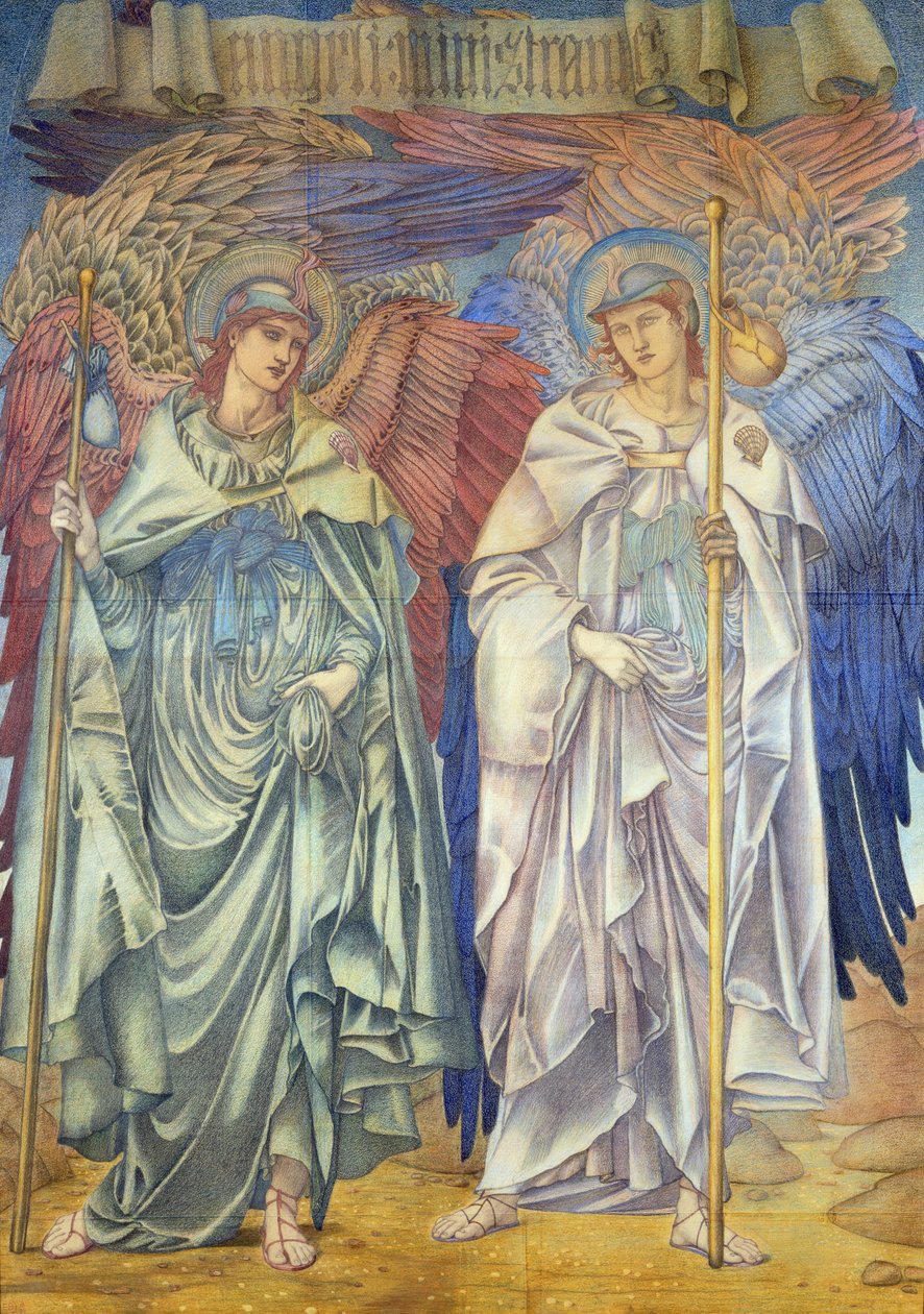 Angeli Ministrantes (a Salisbury katedrális ablakának tervezése, kárpitokhoz is) alkotó: Edward Burne Jones