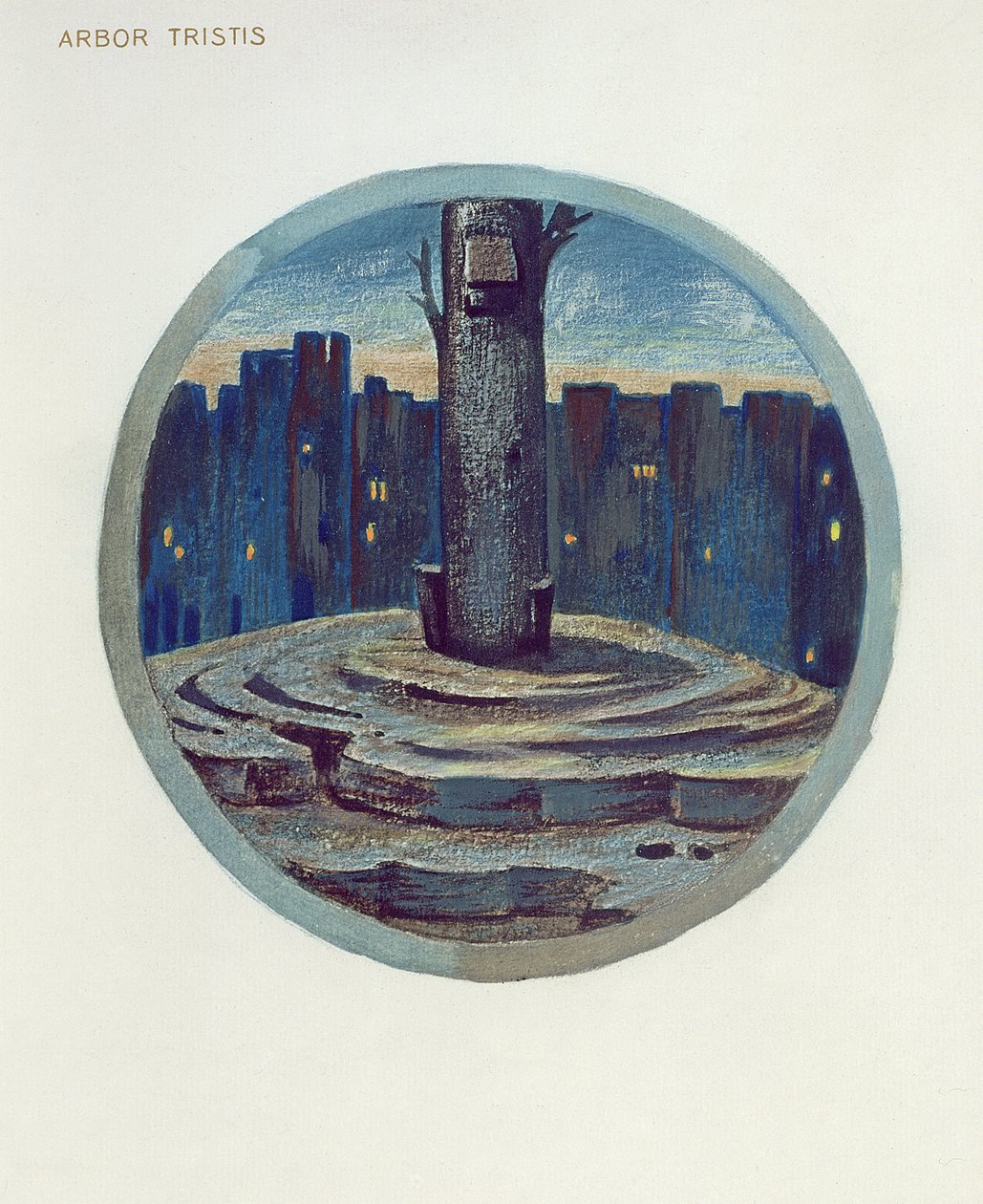 Virágkönyv illusztráció: XXVIII. Arbor Tristis, 1905 (litho gouache, papíron) alkotó: Edward Burne Jones