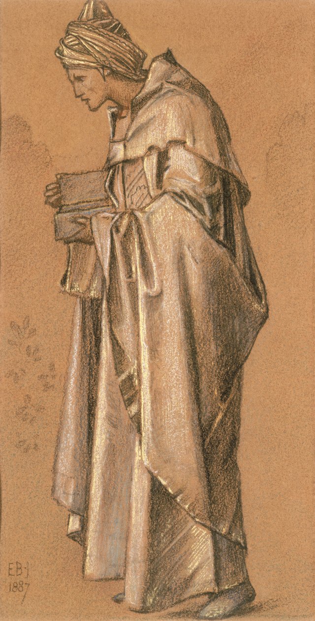 Caspar király, 1887 (színes kréták és arany) alkotó: Edward Burne Jones