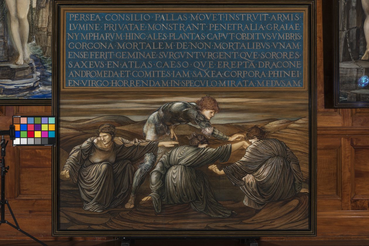 Perseus and the Graiae, 1877 (vegyes technika papíron) alkotó: Edward Burne Jones