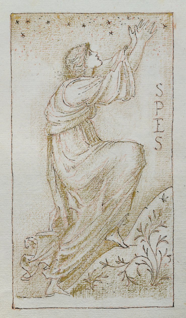 Spes (tinta és arany papíron) alkotó: Edward Burne Jones