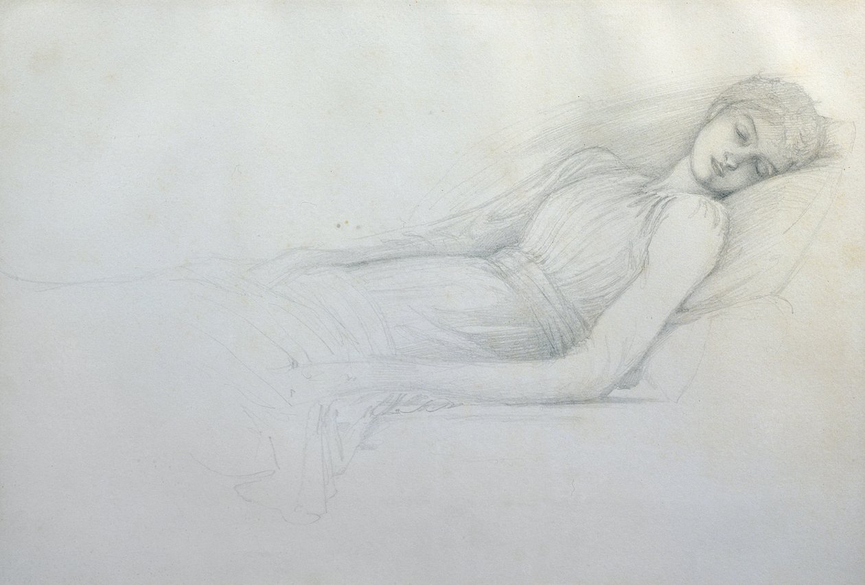 Tanulmány a "Csipkerózsika" számára alkotó: Edward Burne Jones