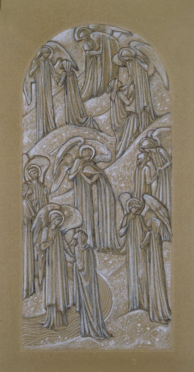 Tanulmány egy ólomüveg ablakhoz (kréta papíron) alkotó: Edward Burne Jones