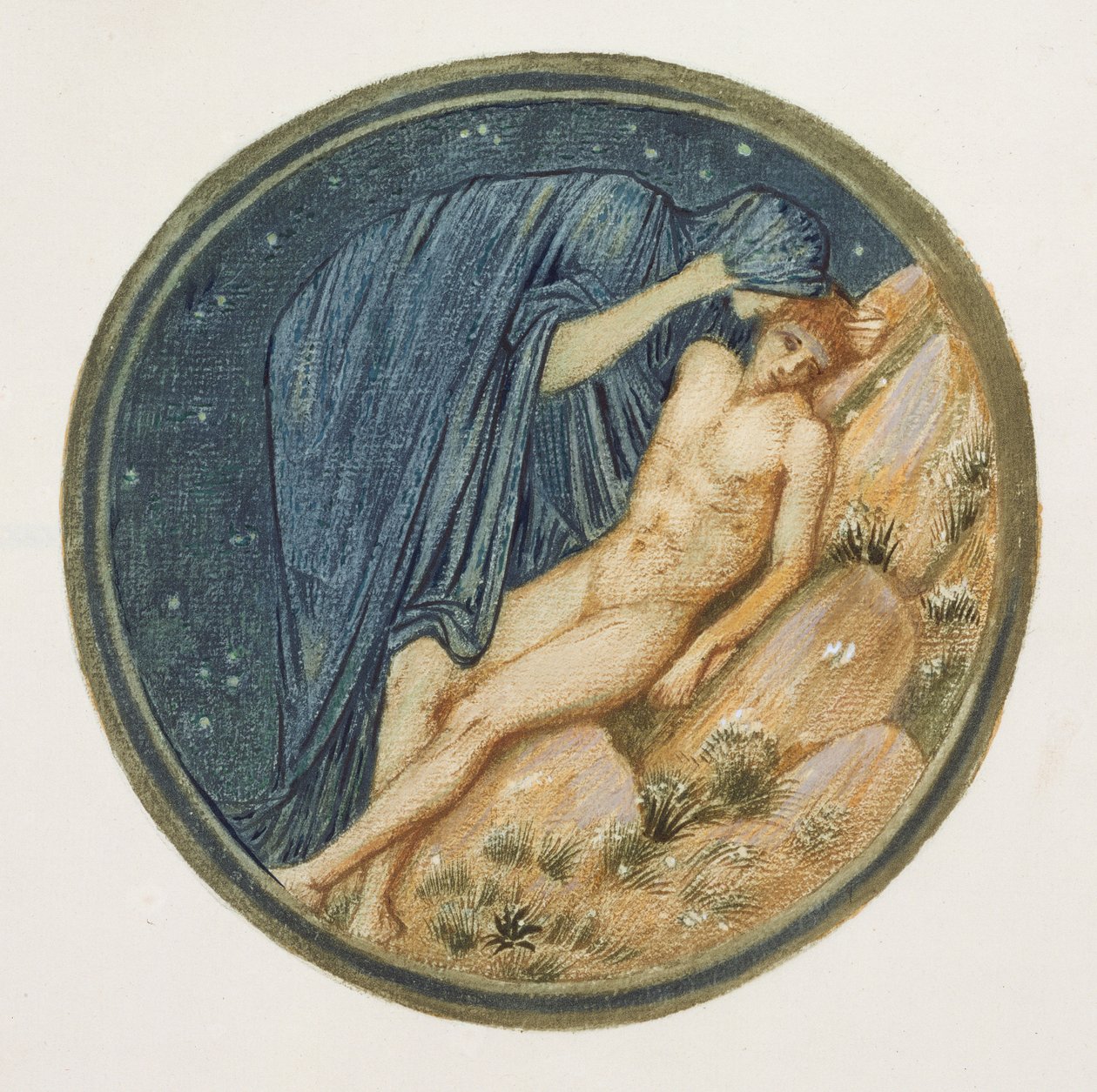 A virágkönyv: XXXVIII. Nap és éjszaka, 1905 (litográfia gouache-val, papír) alkotó: Edward Burne Jones