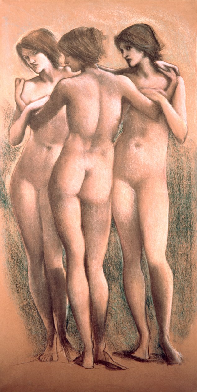 A három grácia, 1885 körül, (pasztell) alkotó: Edward Burne Jones
