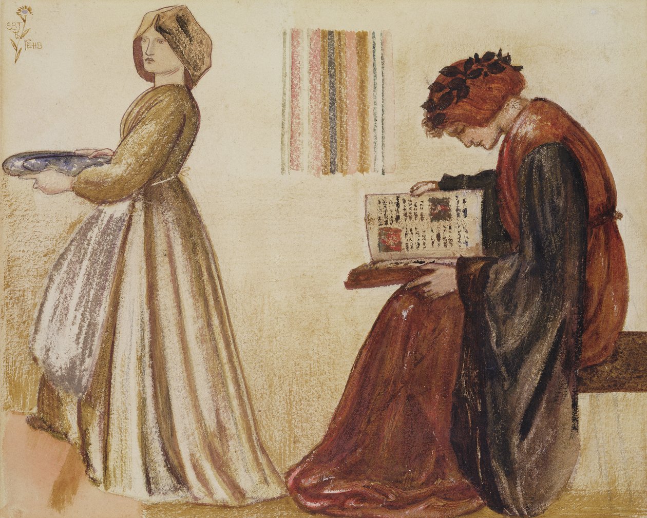 Sir Degrevaunt esküvője (pasztell, papír) alkotó: Edward Burne Jones