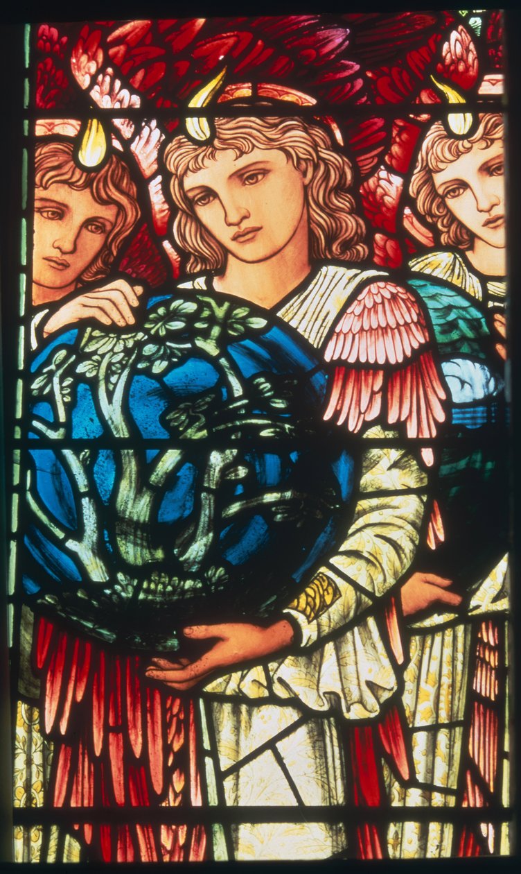 A teremtés angyalai: A harmadik nap, 1890 körül (festett üveg) alkotó: Edward Burne Jones