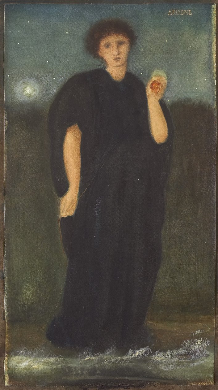Ariadne, 1867 körül (wc és gouache, átlátszatlan fehér, gumiarábikummal erősített szőtt papíron) alkotó: Edward Burne Jones