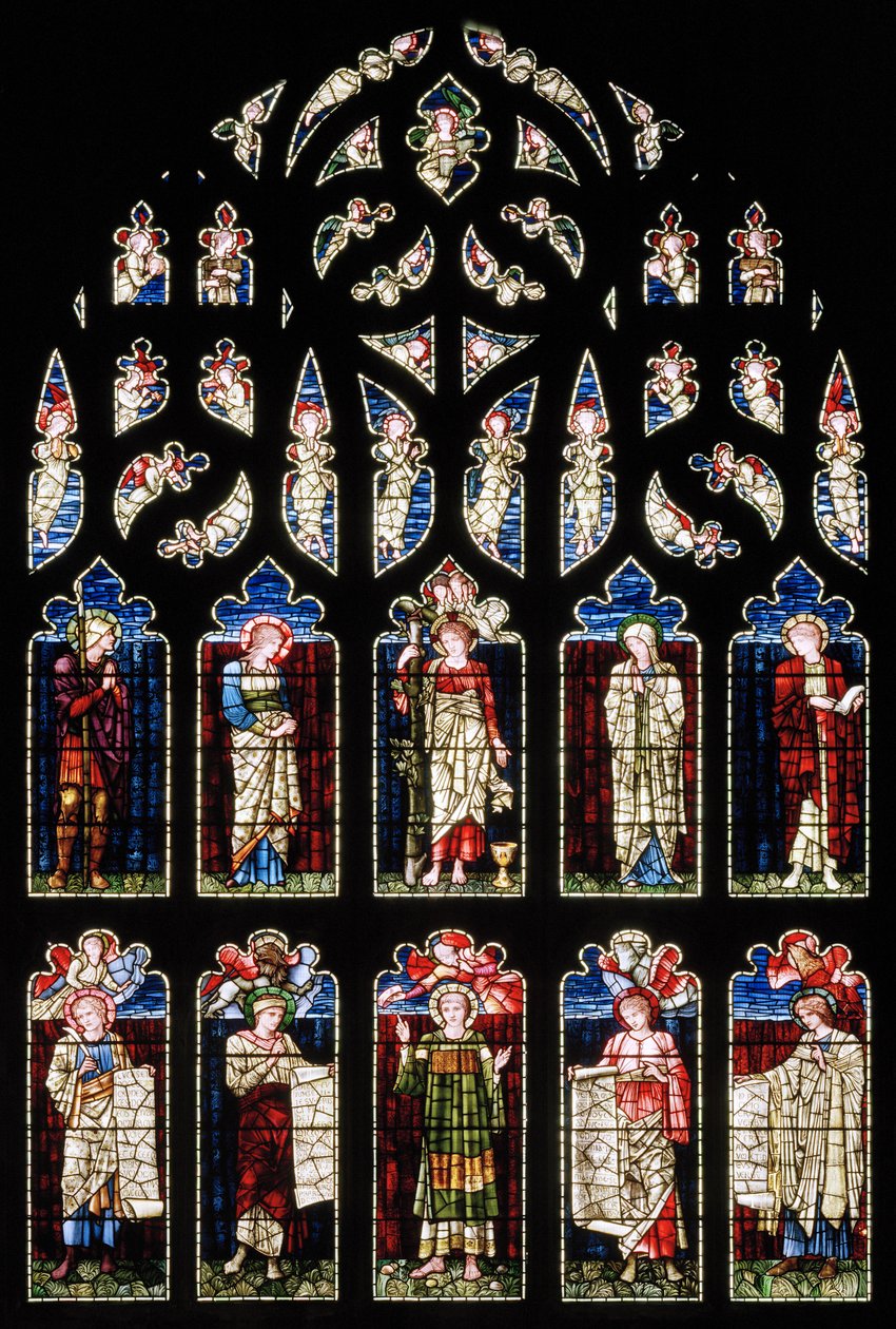 Ashton Under Lyne, Albion Congregational Church, Morris & Co., Edward Burne-Jones, South Transept, 1896 alkotó: Edward Burne Jones