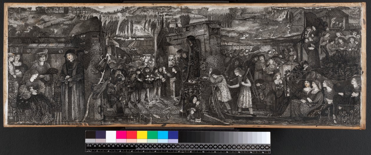 Buondelmontes esküvő, 1859 (tinta és mosás pergamen) alkotó: Edward Burne Jones