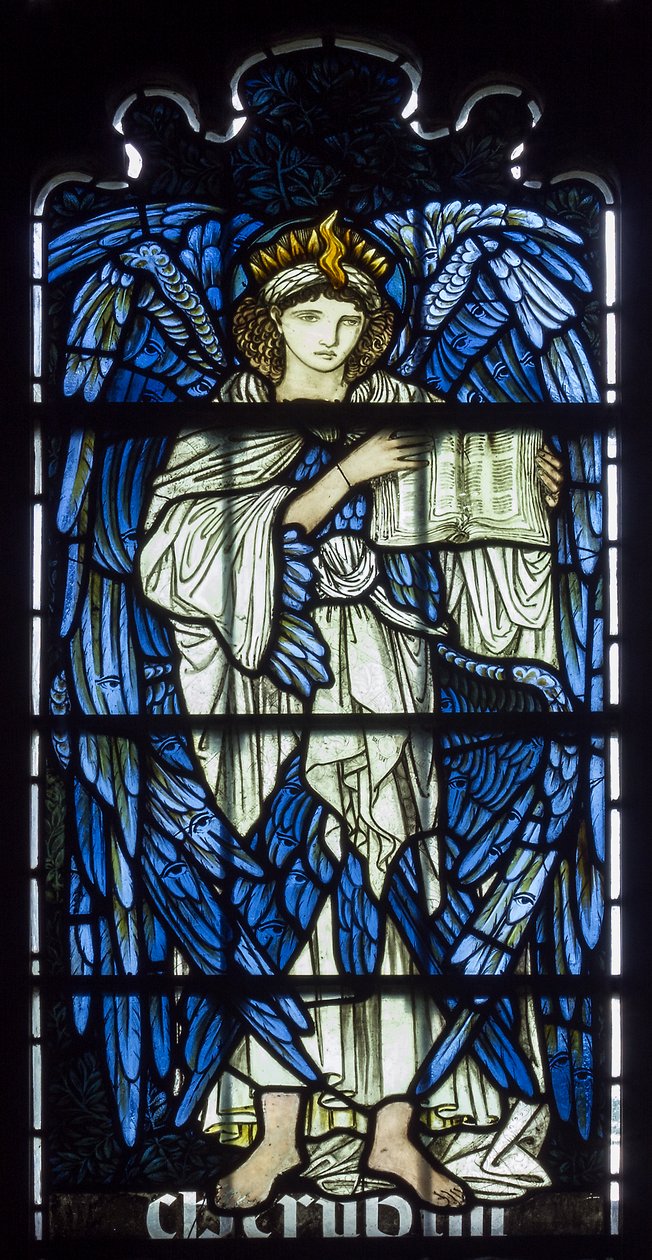 Cambridge, Jesus College Chapel, Morris & Co., Edward Burne-Jones, Cherubim, 1873 alkotó: Edward Burne Jones