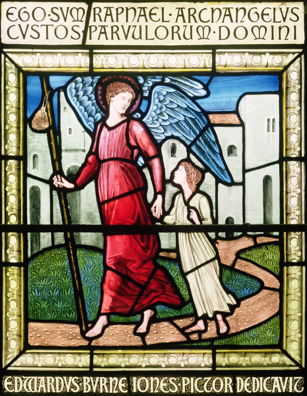 Dedikációs ablak (ólomüveg) alkotó: Edward Burne Jones