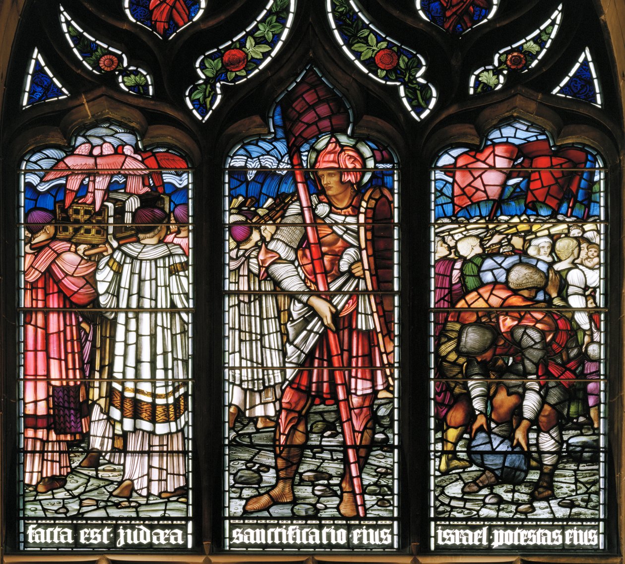 Edinburgh, St Giles Cathedral, Morris & Co., Edward Burne-Jones, Joshua, Crossing the Red Sea, 1886, Középkori lovag alkotó: Edward Burne Jones